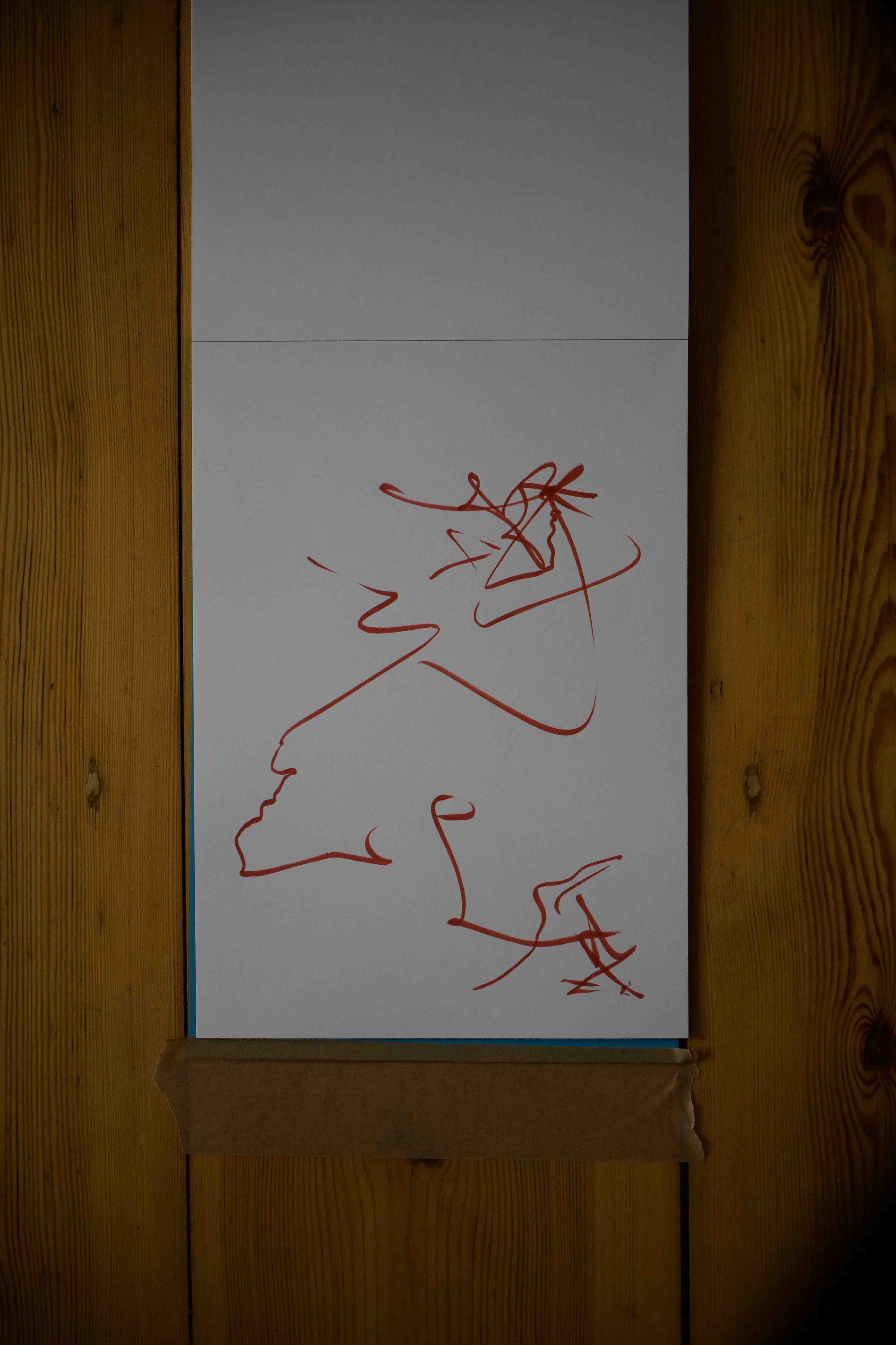 Digital Photo of Gesture Drawing in Marker
